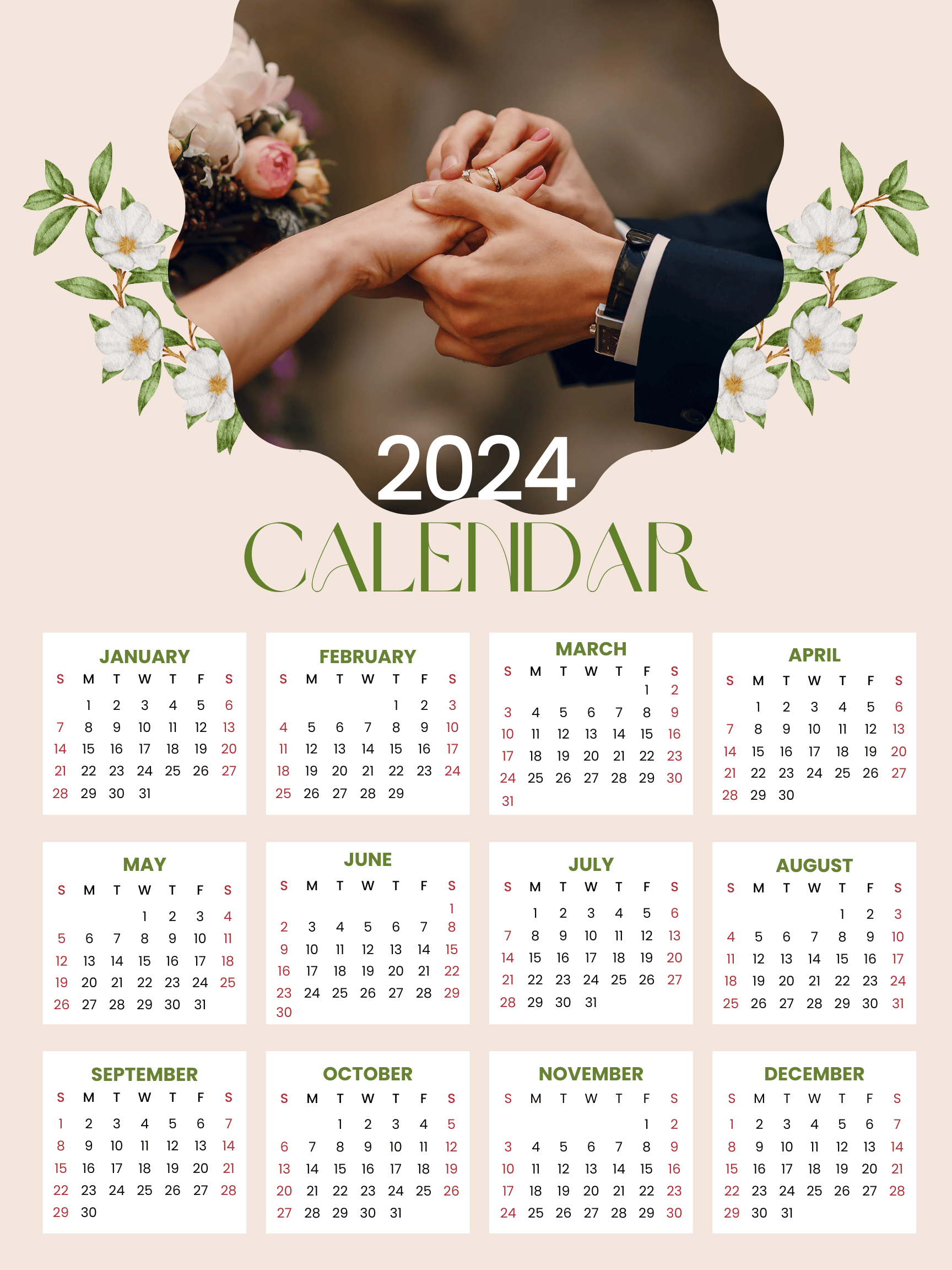 Free Printable 2024 Calendar-1