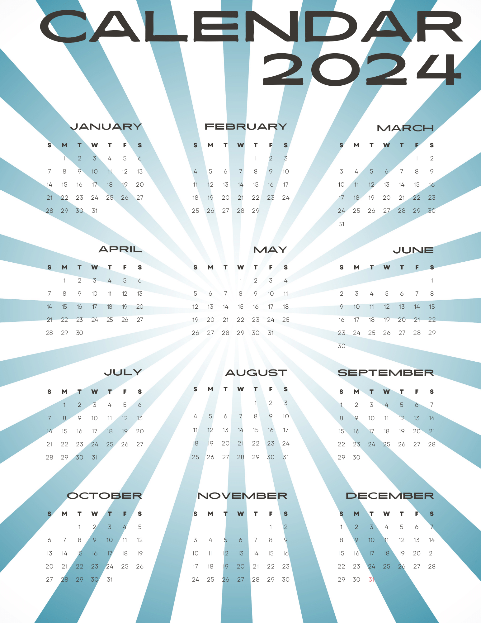 Printable Calendar 2024 Free-10